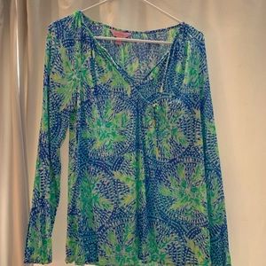 Lily Pulitzer Blue Green Blouse
